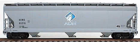 47' ACF 3-Bay Center Flow Covered Hopper - Kit (Plastic) -- ADM