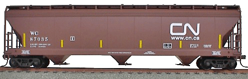 47' ACF 3-Bay Center Flow Covered Hopper - Kit (Plastic) -- Wisconsin Central/Canadian National