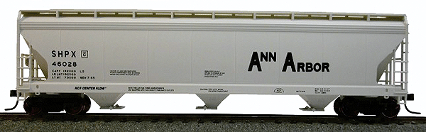 47' ACF 3-Bay Center Flow Covered Hopper - Kit (Plastic) -- Ann Arbor