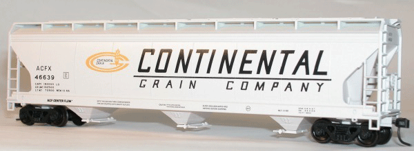 47' ACF 3-Bay Center Flow Covered Hopper - Kit (Plastic) -- Continental Grain