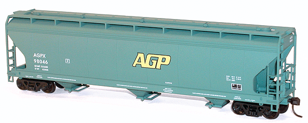 47' ACF 3-Bay Center Flow Covered Hopper - Kit (Plastic) -- AGP #98046 (green, yellow)