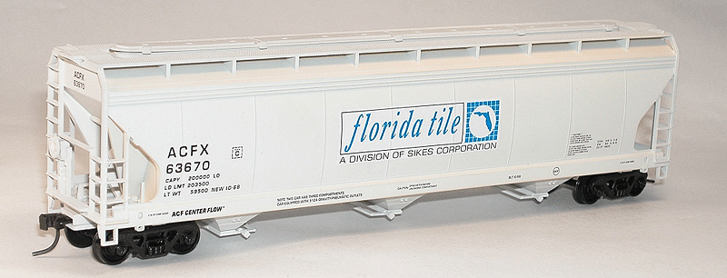 ACF 47' 3-Bay Center-Flow Covered Hopper - Kit -- Florida Tile ACFX #63670 (gray, white, blue)