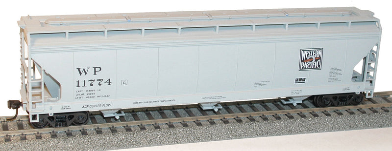 ACF 47' 3-Bay Center-Flow Covered Hopper - Kit -- Western Pacific #11774 (gray, black, Feather River Logo)