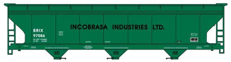 ACF 47' 3-Bay Center-Flow Covered Hopper - Kit -- Incobrasa Industries BRIX #97086 (green, black)