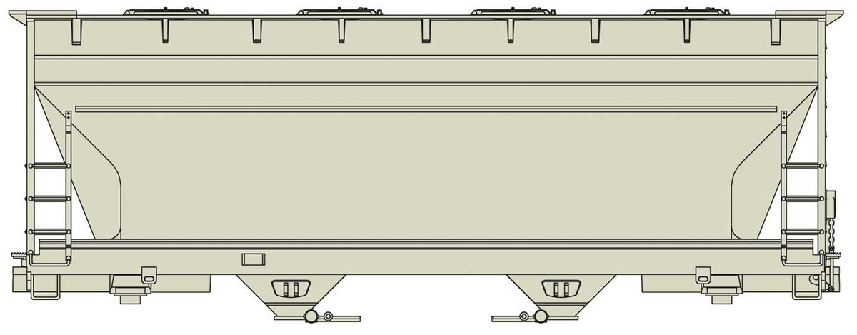 ACF 2-Bay Covered Hopper - Kit -- Undecorated