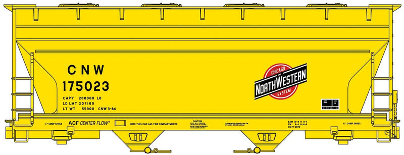 ACF 2-Bay Covered Hopper - Kit -- Chicago & North Western #175023 (yellow, red, black; System Logo)-2