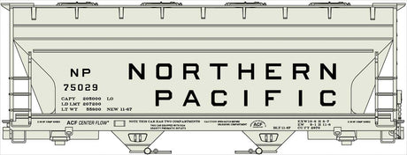 ACF 2-Bay Covered Hopper - Kit -- Northern Pacific #75029 (gray, Billboard Lettering)