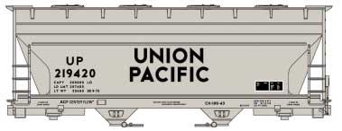 ACF 2-Bay Covered Hopper - Kit -- Union Pacific #219420 (gray, black)