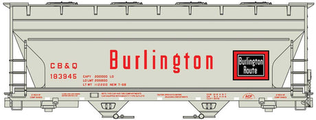 ACF 2-Bay Covered Hopper - Kit -- Chicago, Burlington & Quincy #183945 (gray, red, black; Large Lettering)