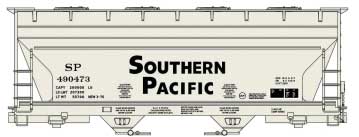 ACF 2-Bay Covered Hopper - Kit -- Southern Pacific (gray, black; Large, Sans Serif Lettering)