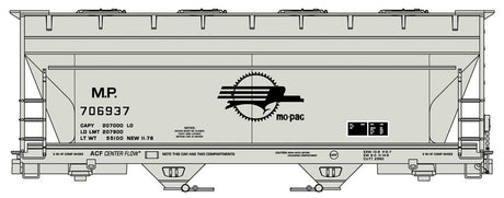ACF 2-Bay Covered Hopper - Kit -- Missouri Pacific #706937 (gray, black; Screaming Eagle Logo)