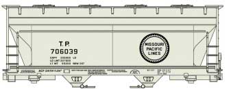 ACF 2-Bay Covered Hopper - Kit -- Missouri Pacific T&P #706039 (gray, black, Buzz Saw Logo)