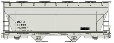 ACF 2-Bay Covered Hopper - Kit -- ACFX 44795 (gray)