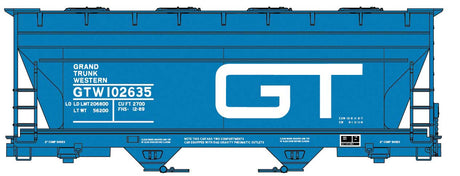 ACF 2-Bay Covered Hopper - Kit -- Grand Trunk Western #102635 (blue, white)