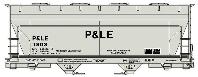 ACF 2-Bay Covered Hopper - Kit -- Pittsburgh & Lake Erie #1803 (gray, black)