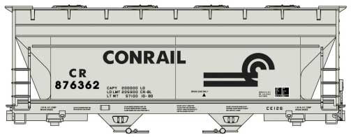 ACF 2-Bay Covered Hopper - Kit -- Conrail #876362 (gray, black)
