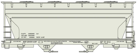 ACF 2-Bay Covered Hopper - Kit -- Data Only (gray, black)