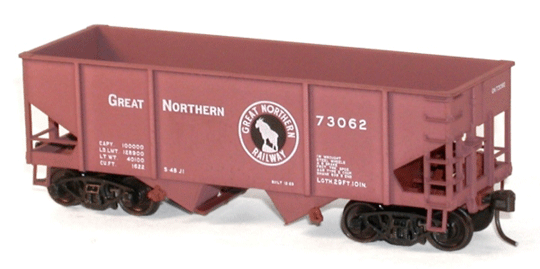 Canton Car Co. 55-Ton 2-Bay Hopper - Kit -- Great Northern #73062 (oxide)