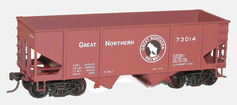 Canton Car Co.-Built 55-Ton 2-Bay Hopper - Kit -- Great Northern #73014 (Mineral Red)