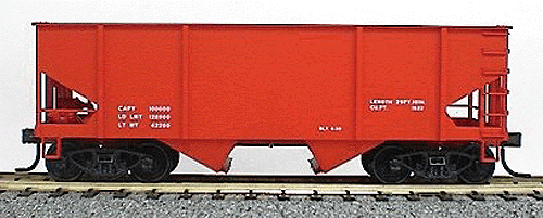 Canton Car Co.-Built Great Northern 2-Bay Hopper -- Data Only (bright red w/black & white lettering)