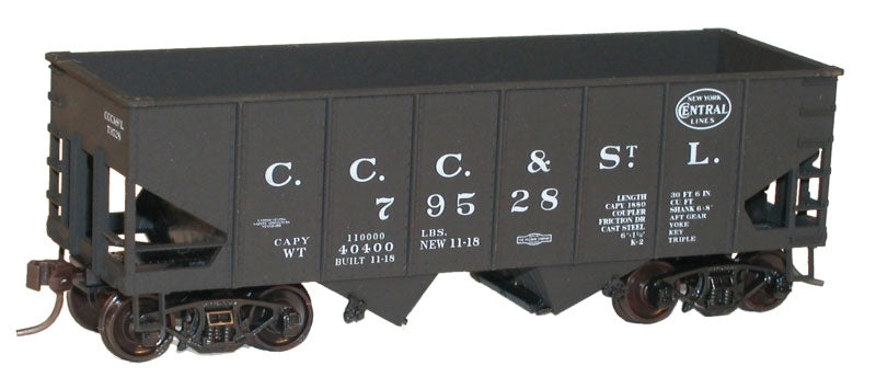 USRA 55-Ton 2-Bay Hopper - Kit -- Big Four CCC&St.L #79528 (black, NYC Lines Logo)