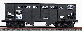 USRA 55-Ton 2-Bay Coal Hopper - Original Builders' Lettering Schemes - Kit -- Western Maryland (black)