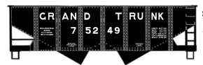 USRA 55-Ton 2-Bay Open Hopper - Kit -- Grand Trunk Western #75249 (black)