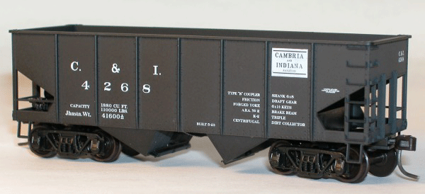 USRA 55-Ton 2-Bay Coal Hopper - Original Builders' Lettering Schemes - Kit -- Cambria & Indiana