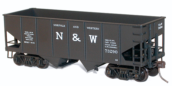 USRA 55-Ton 2-Bay Coal Hopper - Original Builders' Lettering Schemes - Kit -- Norfolk & Western (black, Block N&W)