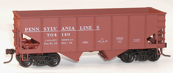 USRA 55-Ton 2-Bay Coal Hopper - Kit -- Pennsylvania Lines #704120 (As-Delivered, black, white)