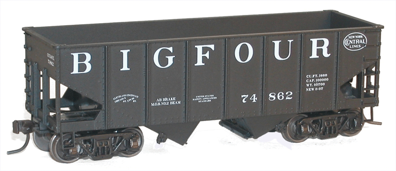 USRA 55-Ton 2-Bay Open Hopper - Kit -- Big Four CCC&StL #74862 (black, Billboard Lettering, NYC Lines Logo)