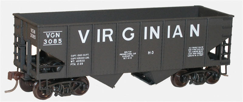 USRA 55-Ton 2-Bay Hopper - Kit -- Virginian (black, Billboard Lettering)