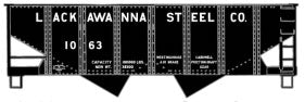 USRA 55-Ton 2-Bay Hopper - Kit -- Lackawanna Steel Co. #1063 (black, white; No Logo)
