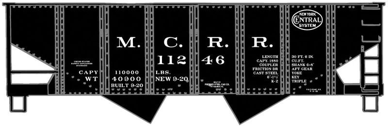 USRA 55-Ton 2-Bay Hopper 3-Pack - Kit -- Michigan Central #11246, 11285, 11297 (black)