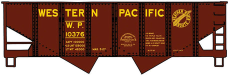 USRA 55-Ton 2-Bay Hopper - Kit -- Western Pacific 10376 (Boxcar Red, yellow, Small Feather Logo)