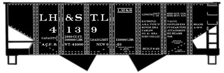 USRA 55-Ton 2-Bay Hopper - Kit -- Louisville Henderson & St. Louis L&N 4139 (black)