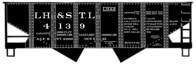 USRA 55-Ton 2-Bay Hopper - Kit -- Louisville Henderson & St. Louis L&N 4139 (black)
