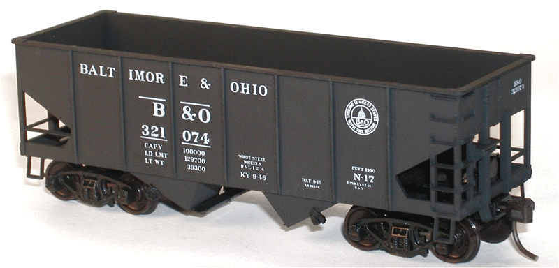 USRA 2-Bay 55-Ton Open Hopper - Kit -- Baltimore & Ohio (black)