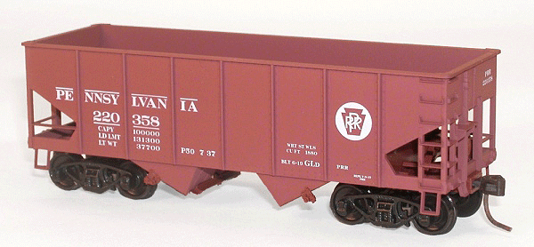 USRA 2-Bay 55-Ton Open Hopper - Kit -- Pennsylvania Railroad (Oxide)