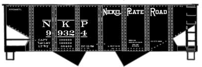 USRA 2-Bay 55-Ton Open Hopper - Kit -- Nickel Plate Road (black)