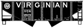 USRA 55-Ton 2-Bay Open Hopper - Kit -- Virginian (black, Billboard Lettering)