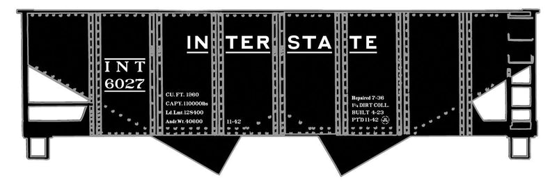 USRA 55-Ton 2-Bay Open Hopper - Kit -- Interstate #6027 (black)