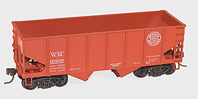 USRA 55-Ton 2-Bay Open Hopper - Kit -- Western Maryland #10890 (Boxcar Red, Fast Freight Logo)