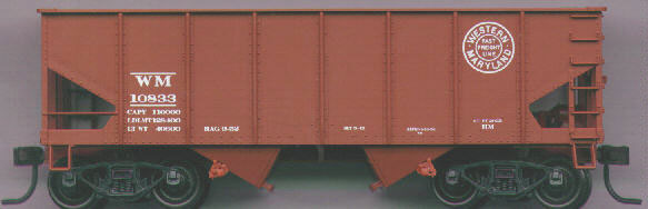 USRA 2-Bay 55-Ton Open Hopper - Kit -- Western Maryland (Oxide)