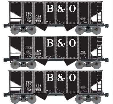 USRA 55-Ton 2-Bay Open Hopper - Kit -- Baltimore & Ohio (black, Large B&O)