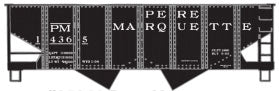 USRA 55-Ton 2-Bay Open Hopper - Kit -- Pere Marquette #14365 (black)