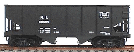 USRA 2-Bay 55-Ton Open Hopper - Kit -- Rock Island (black)