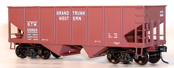 USRA 55-Ton Hopper, 3-Pack -- Grand Trunk Western (Mineral Red, white)