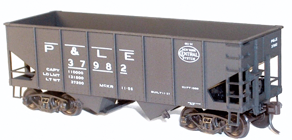 USRA 2-Bay 55-Ton Open Hopper - Kit (Plastic) -- Pittsburgh & Lake Erie (black, NYC System Logo)