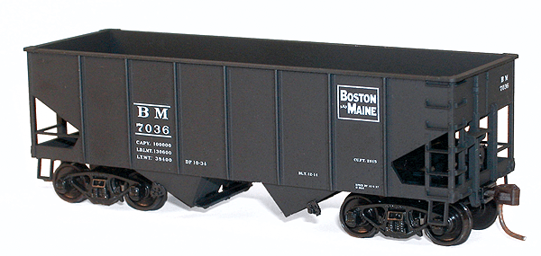 USRA 2-Bay 55-Ton Open Hopper - Kit (Plastic) -- Boston & Maine #7036 (black)
